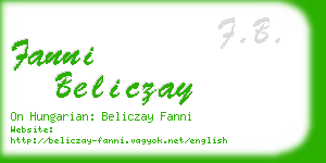 fanni beliczay business card